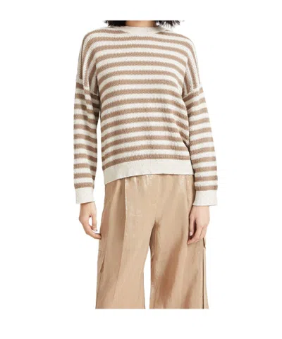 Brunello Cucinelli Sequin-embellished Striped Cotton-blend Sweater In Pattern