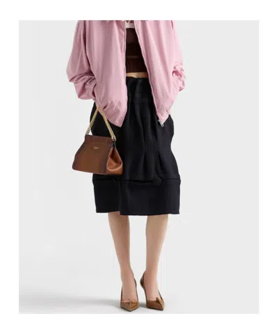 Prada Saint Laurent Natural Black Cotton T-shirts And Polos In Black