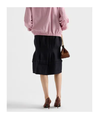 Prada Saint Laurent Natural Black Cotton T-shirts And Polos In Black