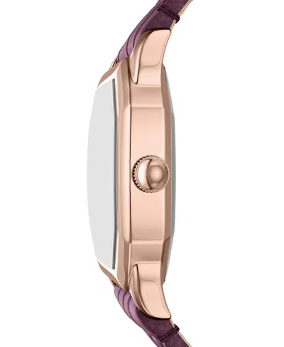 Fossil Women's Harlow Three-hand Burgundy Croco Leather Watch, 27mm In Purple