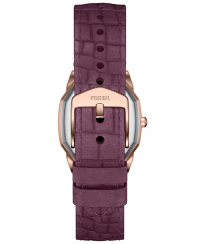 Fossil Women's Harlow Three-hand Burgundy Croco Leather Watch, 27mm In Purple