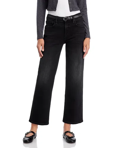 Mother The Mid Rise Rambler Zip Flood Jeans In Spiked Hair Art Flair In Black