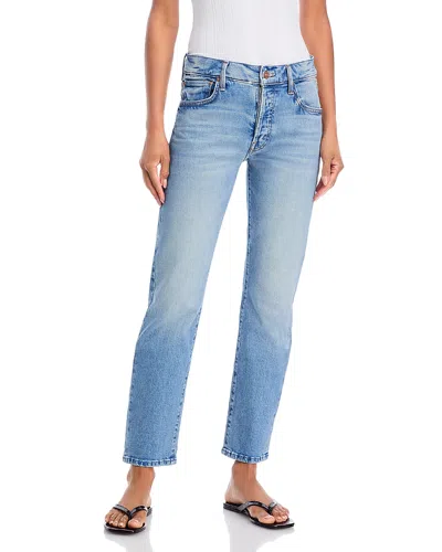Mother Petites The Lil Mid Rise Hiker Hover Fight For Your Right Jeans In Blue - Size 23