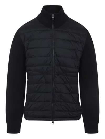 Moncler Cardigan Tricot Jacket Men In Black