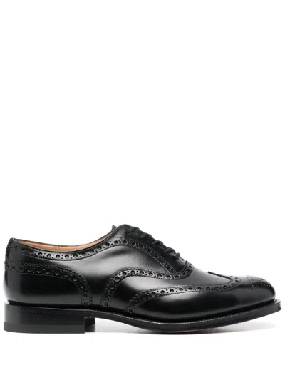 Church's Brogues With Almond Toe And Decorative Stitching In Black