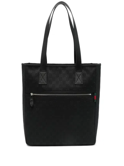 Gucci Men Gg Fabric Shopping Bag In Black