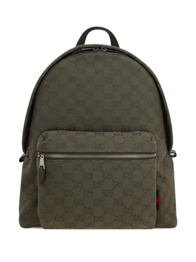 Gucci Gg Canvas Medium Backpack In Green