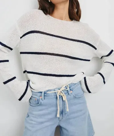 Rails Evangeline Sweater In Navy White Stripe In White