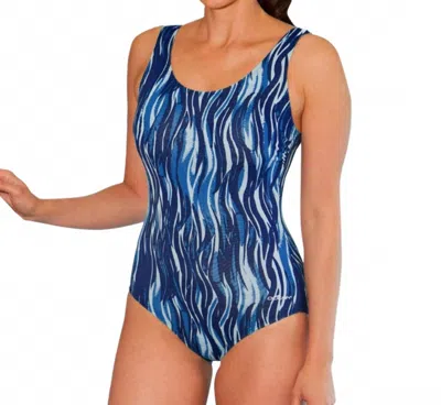 Dolfin Vader Scoop Back One Piece - Plus In Wave Blue In Blue