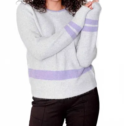 Alison Sheri Fuzzy Sweater In Grey Combo In Gray