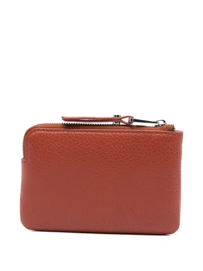Gianni Chiarini Grained-leather Zip Wallet In Red