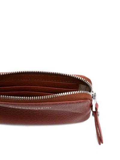 Gianni Chiarini Grained-leather Zip Wallet In Red