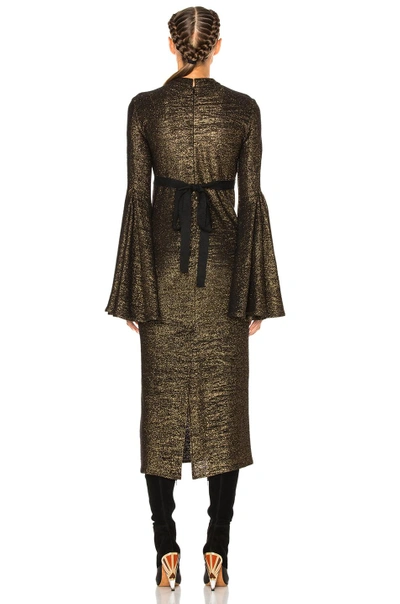 Shop Ellery Gasp Dress In Black, Metallics. In Black & Gold
