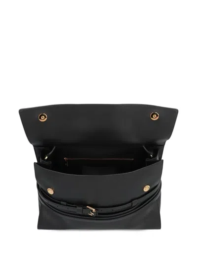 Moschino Tie Me Nappa Leather Tote Bag In Black