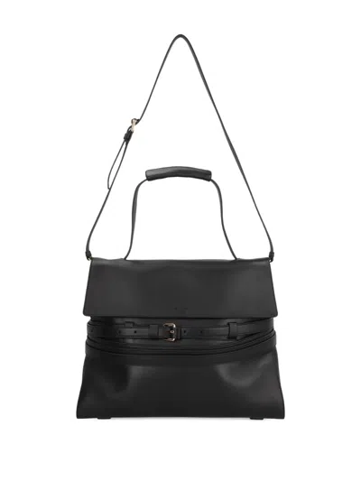 Moschino Tie Me Nappa Leather Tote Bag In Black