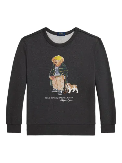 Polo Ralph Lauren Kids Polo Bear Crewneck Sweatshirt In Black