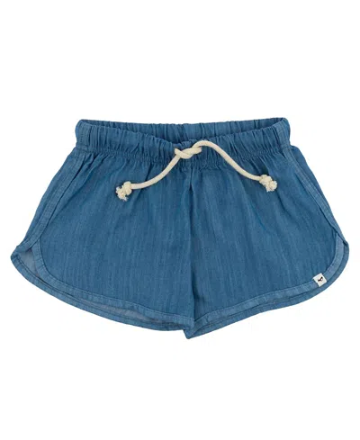 Oh Baby ! Unisex Lyocell Denim Lottie Short - Baby, Little Kid In Blue