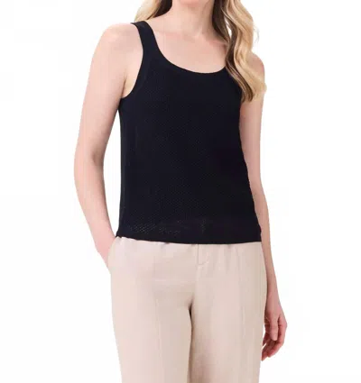 Nic + Zoe Openwork Sweater Tank In Black