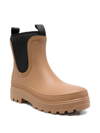 Sofie D'hoore Elastic-panel Round-toe Boots In Brown