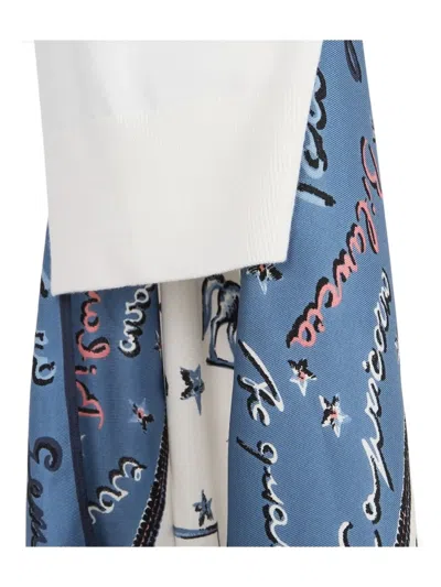 Fendi Silk-panel Wool Jumper In White