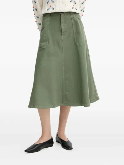 Apc Laurie Midi A-line Skirt In Green