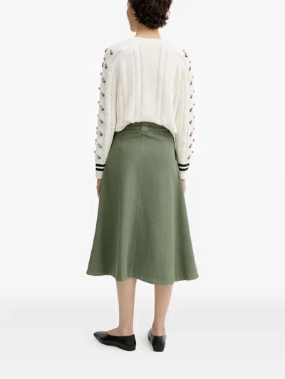 Apc Laurie Midi A-line Skirt In Green