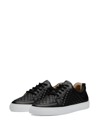 Leandro Lopes Ezio Quilted-pattern Leather Sneakers In Black