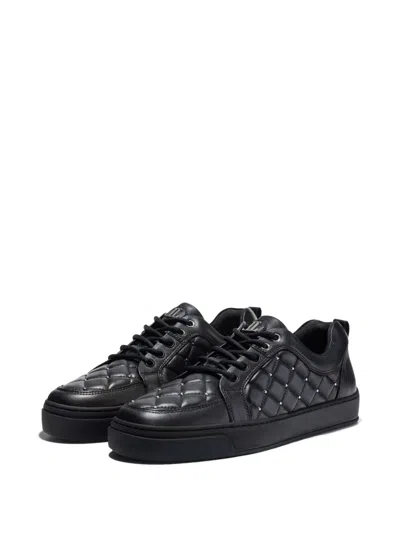 Leandro Lopes Ezio Quilted-pattern Sneakers In Black
