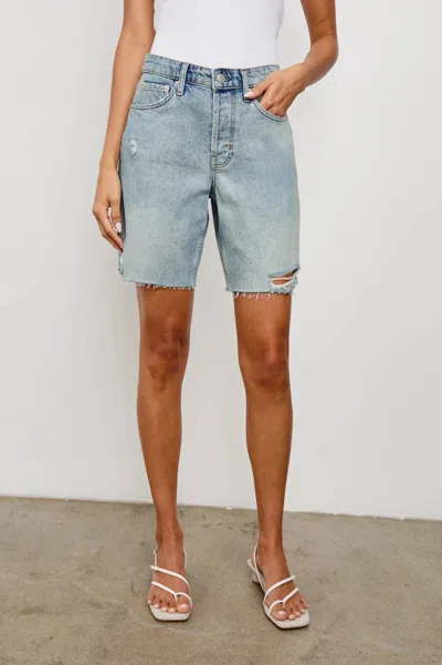 Rails Raiils The Beachwood High Rise Denim Shorts In Light Vintage Distress In Blue