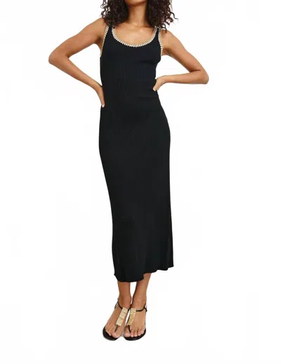 Rails Rue Contrast Trim Cutout Midi Sweater Dress In Black