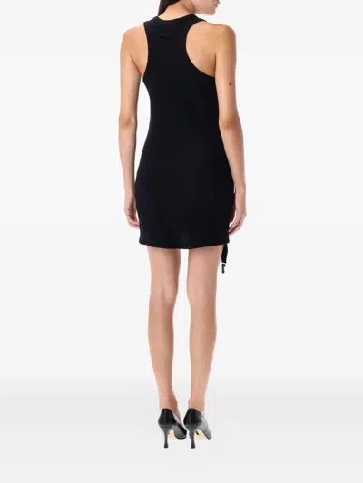 Jean Paul Gaultier Cotton Ribbed Tank Top With Lingerie Garter In Black