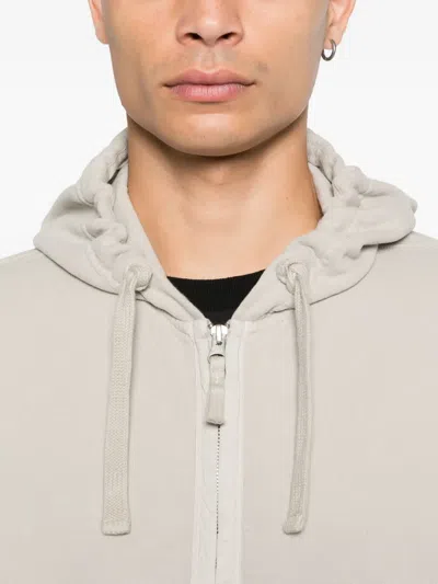 Stone Island Relaxed Fit Cotton Hoodie With Distinctive Compass Patch In Gray