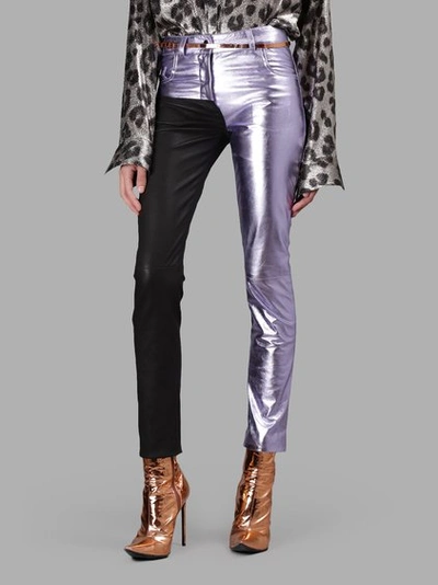 Haider Ackermann Patchwork Skinny Trousers In Purple