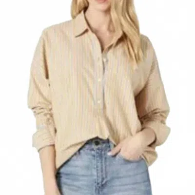 Joie Selinde Long Sleeve Button Up In Dusty Gold In Multi