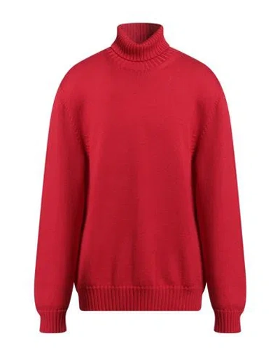 Alpha Studio Man Turtleneck Red Size 48 Merino Wool In Red