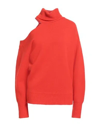 Essentiel Antwerp Woman Turtleneck Tomato Red Size M Merino Wool, Cashmere In Red