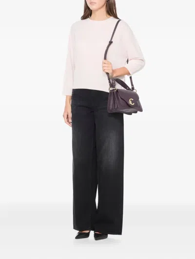 Coccinelle C-me Leather Tote Bag In Purple