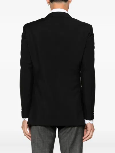 Caruso Double-breasted Blazer In Black