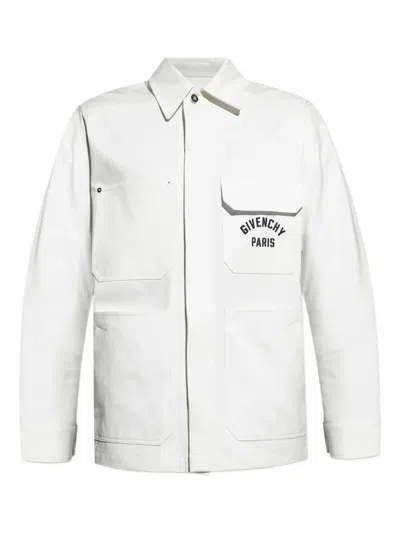 Givenchy Relaxed Fit Jacket With Front Pockets And Long Sleeves In White