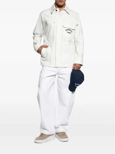 Givenchy Relaxed Fit Jacket With Front Pockets And Long Sleeves In White