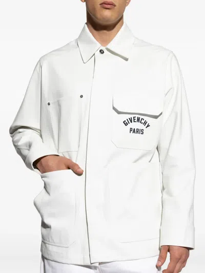 Givenchy Relaxed Fit Jacket With Front Pockets And Long Sleeves In White