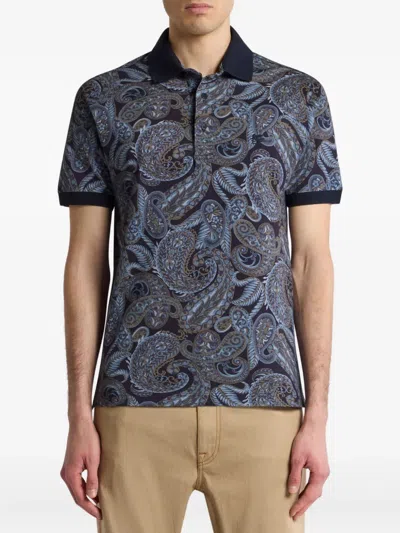 Etro Paisley Print Polo In Multi