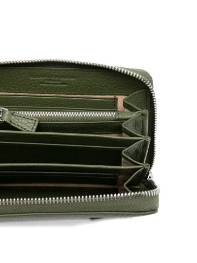 Gianni Chiarini Grained-leather Zip-around Wallet In Green