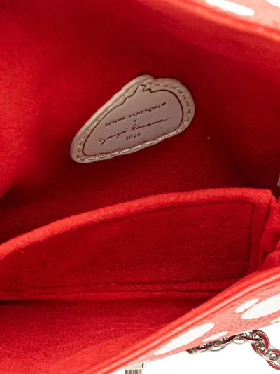 Pre-owned Louis Vuitton 2021-2025 Yayoi Kusama Monogram Empreinte Infinity Dots Micro Metis Satchel In Red