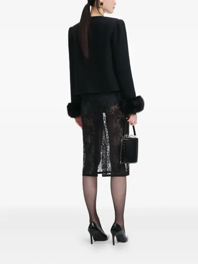 Self-portrait Knit Cardigan In Black