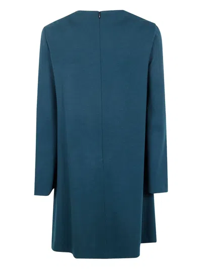 Harris Wharf London Long-sleeved Wool Day Dress In Blue