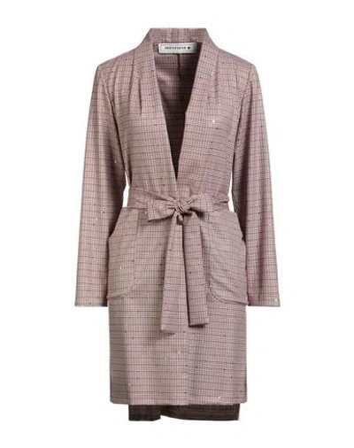 Shirtaporter Woman Overcoat & Trench Coat Garnet Size 10 Polyester, Viscose, Elastane In Red