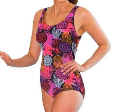 Dolfin Scoop Back One Piece - Plus In Madrid Pink In Multi
