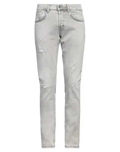 Dondup Man Jeans Light Grey Size 33 Organic Cotton, Recycled Elastane In Gray