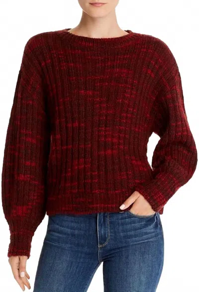 Parker Caims Marled Sweater In Ruby Multi In Burgundy